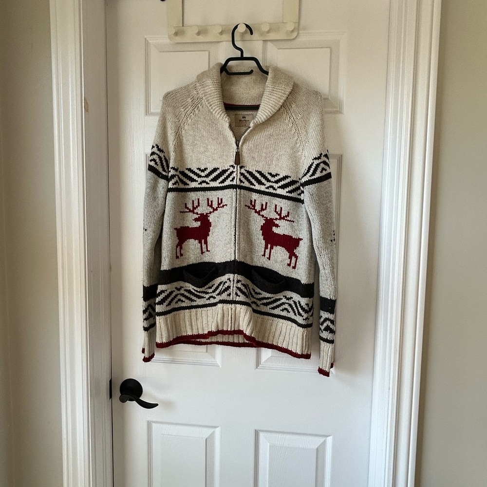 WindRiver Heritage Shawl Collar Zip Cardigan Sweater – Size L